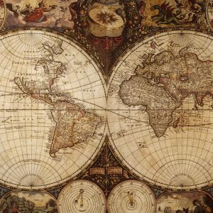 Peinture sur toile Ancienne Carte Du Monde – Image 1