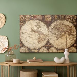 Peinture sur toile Ancienne Carte Du Monde – Image 5