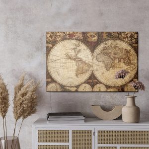 Peinture sur toile Ancienne Carte Du Monde – Image 3