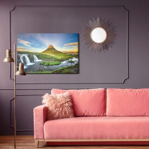 Peinture sur toile Une Cascade Sur Fond De Montagne Kirkjufell En Islande – Image 4