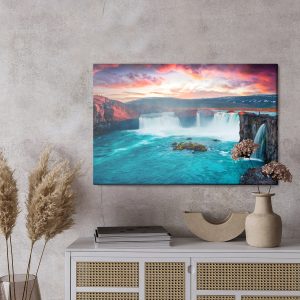 Peinture sur toile Cascades Islandaises Le Matin – Image 3