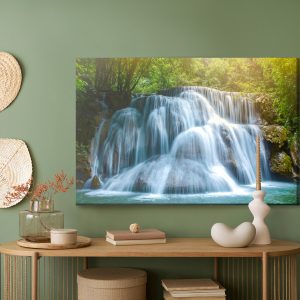 Peinture sur toile Cascade Au Milieu D'une Forêt 3D – Image 5