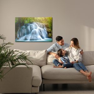 Peinture sur toile Cascade Au Milieu D'une Forêt 3D – Image 7