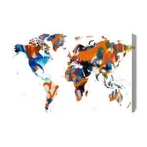 Peinture sur toile Mappemonde-Graffiti – Image 2