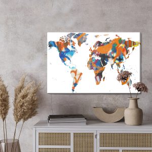 Peinture sur toile Mappemonde-Graffiti – Image 3
