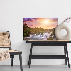 Peinture sur toile Coucher De Soleil Sur Une Cascade Croate – Image 6