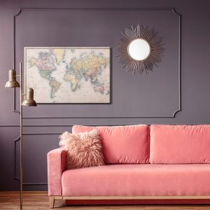 Peinture sur toile Carte Du Monde À L'ancienne – Image 4