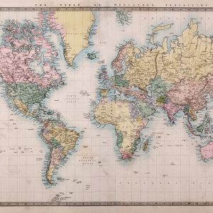 Peinture sur toile Carte Du Monde À L'ancienne – Image 1