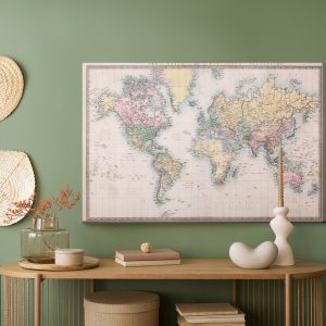 Peinture sur toile Carte Du Monde À L'ancienne – Image 5
