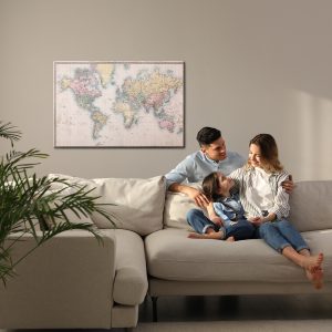 Peinture sur toile Carte Du Monde À L'ancienne – Image 7