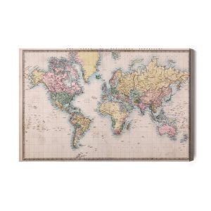 Peinture sur toile Carte Du Monde À L'ancienne – Image 2