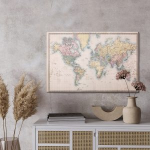 Peinture sur toile Carte Du Monde À L'ancienne – Image 3