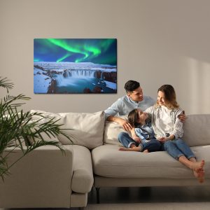 Peinture sur toile Aurores Boréales Au-Dessus De La Cascade – Image 7