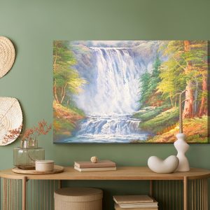 Peinture sur toile La Cascade Dans Les Montagnes Peinte – Image 5