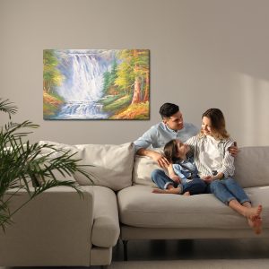 Peinture sur toile La Cascade Dans Les Montagnes Peinte – Image 7