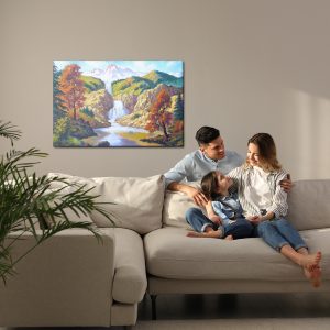 Peinture sur toile Une Cascade D'automne Comme Une Cascade Peinte – Image 7