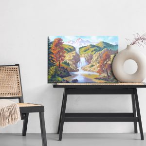 Peinture sur toile Une Cascade D'automne Comme Une Cascade Peinte – Image 6