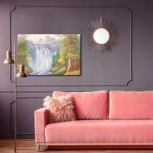 Peinture sur toile La Cascade Dans Les Montagnes Peinte – Image 4