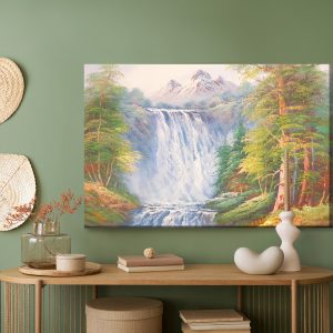 Peinture sur toile La Cascade Dans Les Montagnes Peinte – Image 5