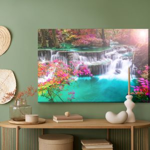 Peinture sur toile La Cascade Dans Une Forêt Colorée – Image 5
