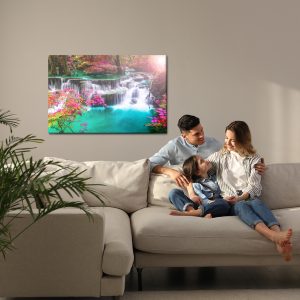 Peinture sur toile La Cascade Dans Une Forêt Colorée – Image 7