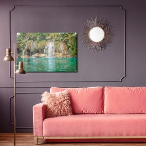 Peinture sur toile Une Vue De La Cascade Peinte À L'aquarelle – Image 4