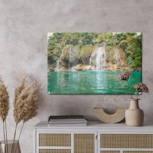 Peinture sur toile Une Vue De La Cascade Peinte À L'aquarelle – Image 3