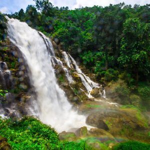 Peinture sur toile Cascade Dans La Forêt Tropicale – Image 1
