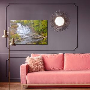 Peinture sur toile Une Chute D'eau Dans La Forêt Peinte – Image 4