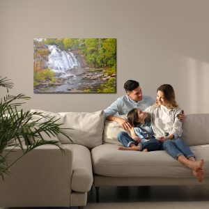 Peinture sur toile Une Chute D'eau Dans La Forêt Peinte – Image 7