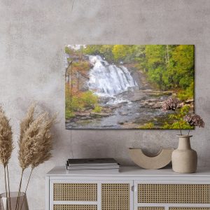 Peinture sur toile Une Chute D'eau Dans La Forêt Peinte – Image 3
