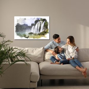 Peinture sur toile Beau Paysage Avec Cascade – Image 7
