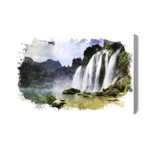Peinture sur toile Beau Paysage Avec Cascade – Image 2
