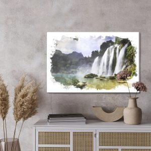 Peinture sur toile Beau Paysage Avec Cascade – Image 3