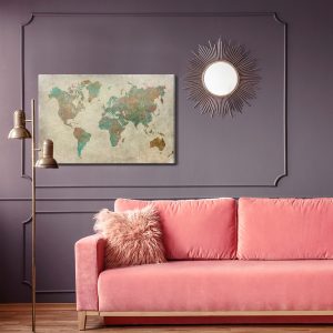 Peinture sur toile Carte Du Monde Vintage – Image 4