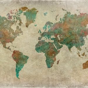 Peinture sur toile Carte Du Monde Vintage – Image 1