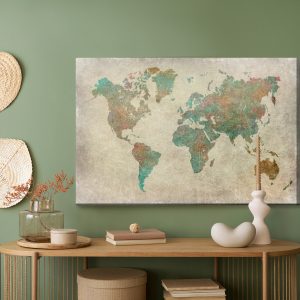 Peinture sur toile Carte Du Monde Vintage – Image 5