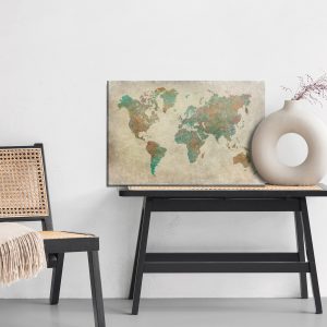 Peinture sur toile Carte Du Monde Vintage – Image 6