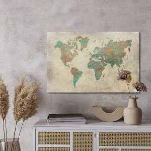 Peinture sur toile Carte Du Monde Vintage – Image 3