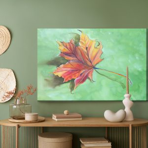 Peinture sur toile Feuille D'érable D'automne Peinte À L'aquarelle – Image 5