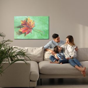 Peinture sur toile Feuille D'érable D'automne Peinte À L'aquarelle – Image 7