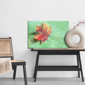 Peinture sur toile Feuille D'érable D'automne Peinte À L'aquarelle – Image 6