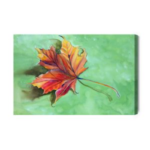 Peinture sur toile Feuille D'érable D'automne Peinte À L'aquarelle – Image 2
