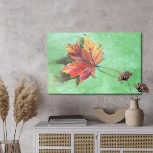 Peinture sur toile Feuille D'érable D'automne Peinte À L'aquarelle – Image 3