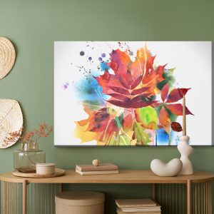 Peinture sur toile Feuilles D'automne Colorées Peintes À L'aquarelle – Image 5