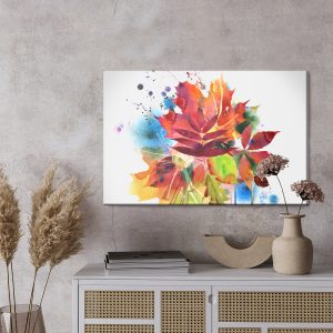 Peinture sur toile Feuilles D'automne Colorées Peintes À L'aquarelle – Image 3