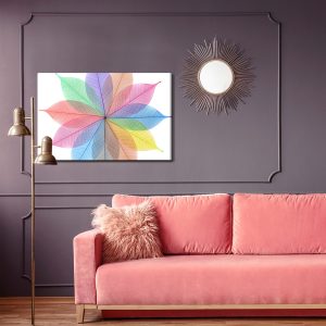 Peinture sur toile Feuilles Colorées Sous Une Forme Abstraite – Image 4
