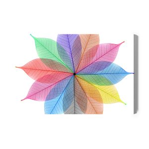 Peinture sur toile Feuilles Colorées Sous Une Forme Abstraite – Image 2