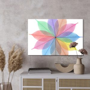 Peinture sur toile Feuilles Colorées Sous Une Forme Abstraite – Image 3