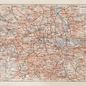 Peinture sur toile Carte De Londres Et Des Environs – Image 1